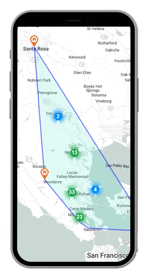 MapYourProjects app on smartphone